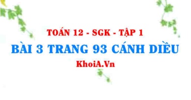 Bài 3 trang 93 Toán 12 tập 1 Cánh Diều